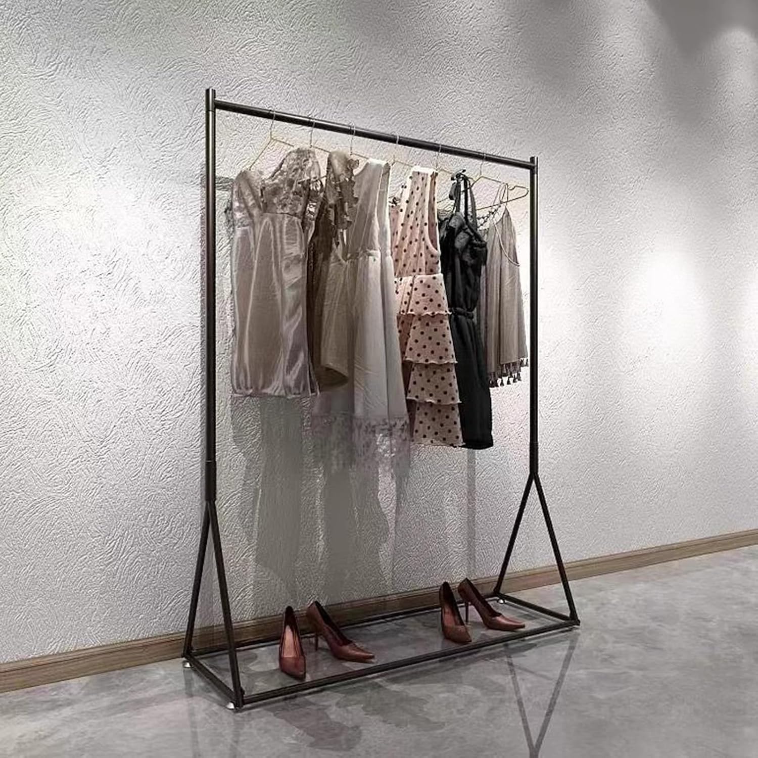 Heavy Duty Coat Rack, Garment Rack Commercial Metal Clothes Rail Heavy Duty Clothing Hanging Display Rack Freestanding Clothes Stand for Bedrooms and Boutiques Easy to Assemble (100X40X160CM)
