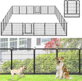No Dig Decorative Garden Fence with Gate Rustproof Metal Fence Panels, 32in(H) x 53Ft(L) Garden Fencing for Yard 20 Panels Animal Barrier Fence for Dogs, Rabbit, Patio