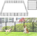 Decorative Metal Garden Fence with Gate Dog Fence Outdoor for Yard, 32in(H) x 85Ft(L) No Dig Fence 32 Panels Fencing for Dogs Animal Barrier Garden Fencing for Yard, Patio, Flower Bed
