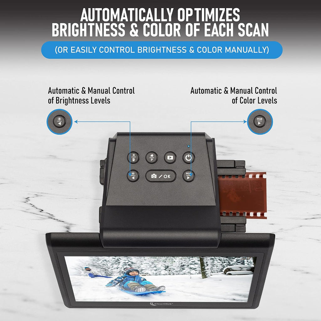 ClearClick Virtuoso 3.0 (Third Generation) 22MP Film & Slide Scanner (35mm, 110, 126) with Large 7' LCD Screen - Convert Slides and Negatives to Digital Photos