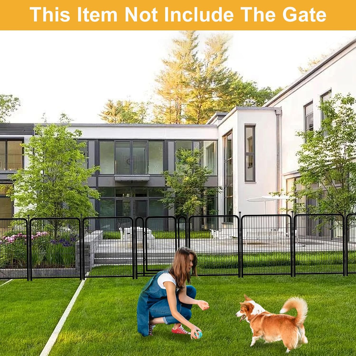 Getlay Garden Fence 36 Inch 14 Panels Without Gate, Inside and Outside, Total 31 Ft(l) Garden Fence for Yard and Dog, Black Dog Pen, Heavy Duty Pet Puppy Exercise Pen for Rv Camping