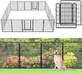 No Dig Decorative Garden Fence with Gate Rustproof Metal Fence Panels, 40in(H) x 53Ft(L) Garden Fencing for Yard 20 Panels Animal Barrier Fence for Dogs, Rabbit, Patio