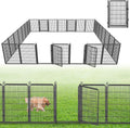 Decorative Garden Fence with Gate, 40 in(H) x 63 ft(L) Rustproof Metal Fence Panels No Dig Fence with Full Panel Gate, Dog Fence Outdoor for Yard, Animal Barrier Garden Fencing for Yard