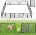 Decorative Garden Fence with Gate, 32 in(H) x 61 ft(L) Rustproof Metal Fence Panels No Dig Fence with Full Panel Gate, Dog Fence Outdoor for Yard, Animal Barrier Garden Fencing for Yard