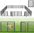 Decorative Garden Fence with Gate, 40 in(H) x 77 ft(L) Rustproof Metal Fence Panels No Dig Fence with Full Panel Gate, Dog Fence Outdoor for Yard, Animal Barrier Garden Fencing for Yard