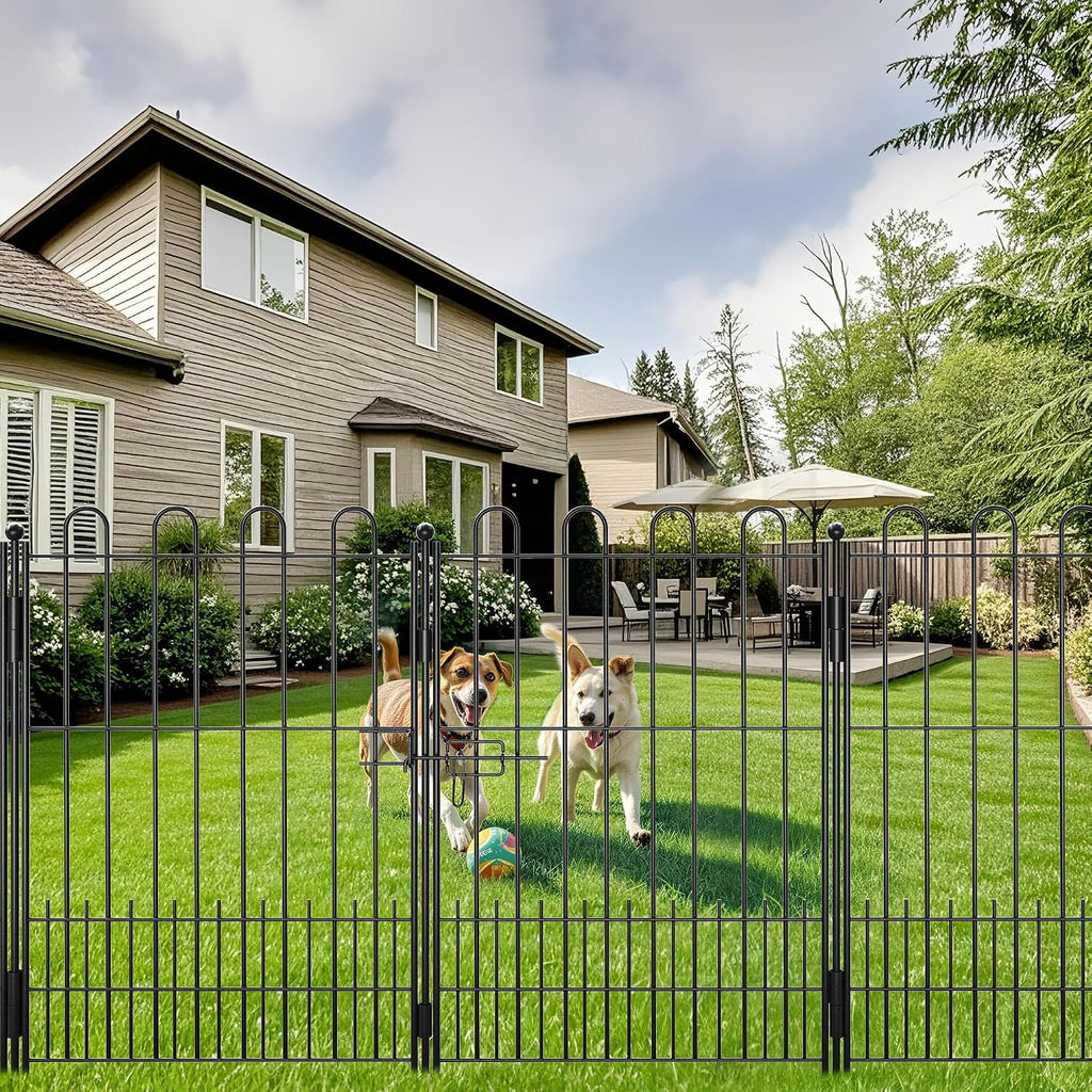 DurayLoly 10 Panels Garden Fence with Latch Gate, 39.51in (H) X 23.08ft(L) Animal Barrier Fence with 1in Gaps for Rabits, Tall Dog Fencing Outdoor for Yard, Flower Beds, Patios, Vegetable Patches