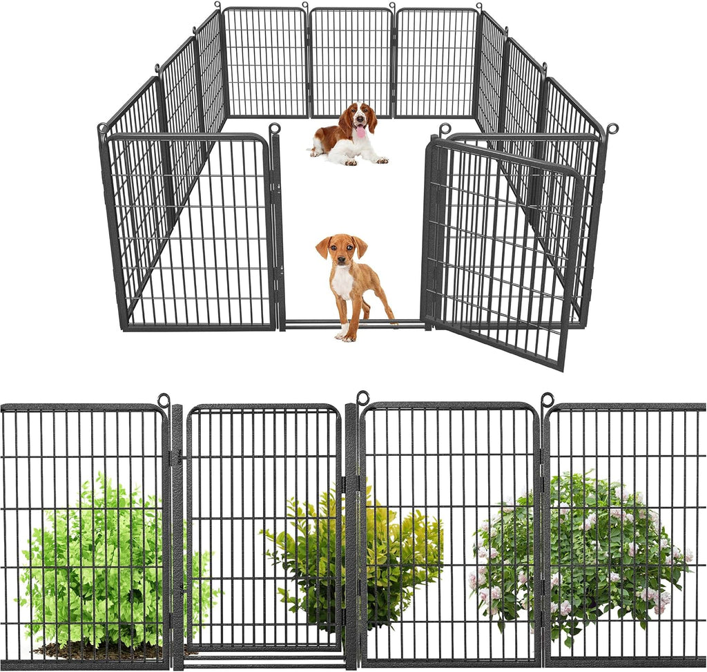 Decorative Garden Fence with Extra Wide Gate Garden Fencing for Yard, 32 in(H) x 22 ft(L) Metal Flower Bed Fencing Temporary Fence for Dogs Outside Dog Fencing for Garden Beds