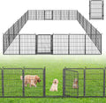 Decorative Garden Fence with Gate, 32 in(H) x 52 ft(L) Rustproof Metal Fence Panels No Dig Fence with Full Panel Gate, Dog Fence Outdoor for Yard, Animal Barrier Garden Fencing for Yard