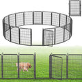 Decorative Garden Fence with Gate, 40 in(H) x 45 ft(L) Rustproof Metal Fence Panels No Dig Fence with Full Panel Gate, Dog Fence Outdoor for Yard, Animal Barrier Garden Fencing for Yard