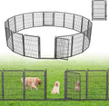 Decorative Garden Fence with Gate, 32 in(H) x 43 ft(L) Rustproof Metal Fence Panels No Dig Fence with Full Panel Gate, Dog Fence Outdoor for Yard, Animal Barrier Garden Fencing for Yard