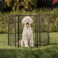 Carlson Pet Products 3-in-1 Extra Tall Weather-Resistant Outdoor 144-Inch Wide Pet Gate, Pen and Fence, Bonus Includes Small Pet Door,Black