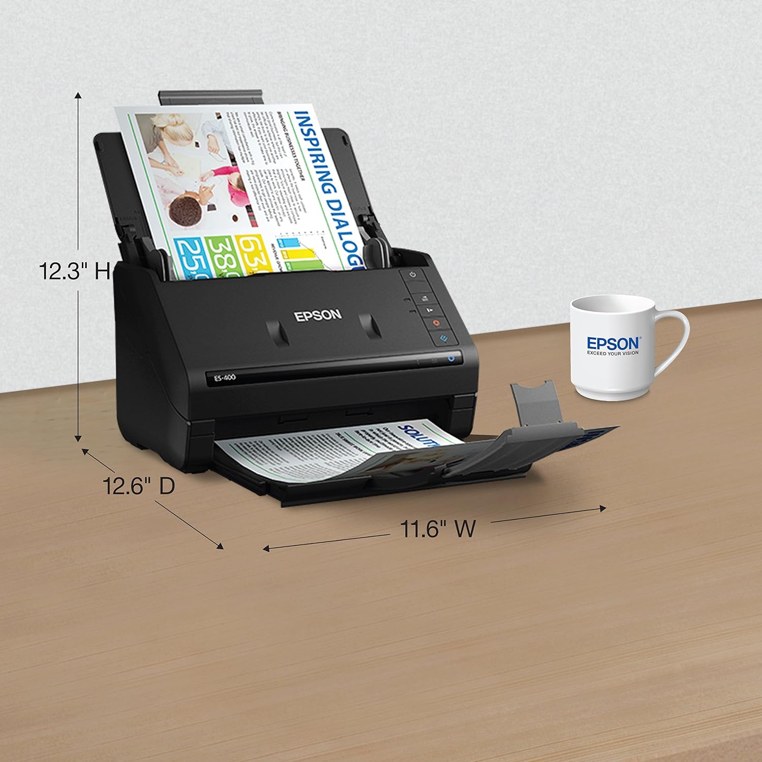 Epson Workforce ES-400 Color Duplex Document Scanner for PC and Mac, Auto Document Feeder (ADF)