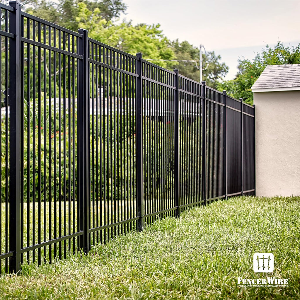 Fencer Wire Pack of 5 Heavy Duty 6FT Outdoor Steel Fencing Border Post, 16 Gauge Anti-Rust Metal Fence Post, 2' Diameter Decorative Garden Fence Post