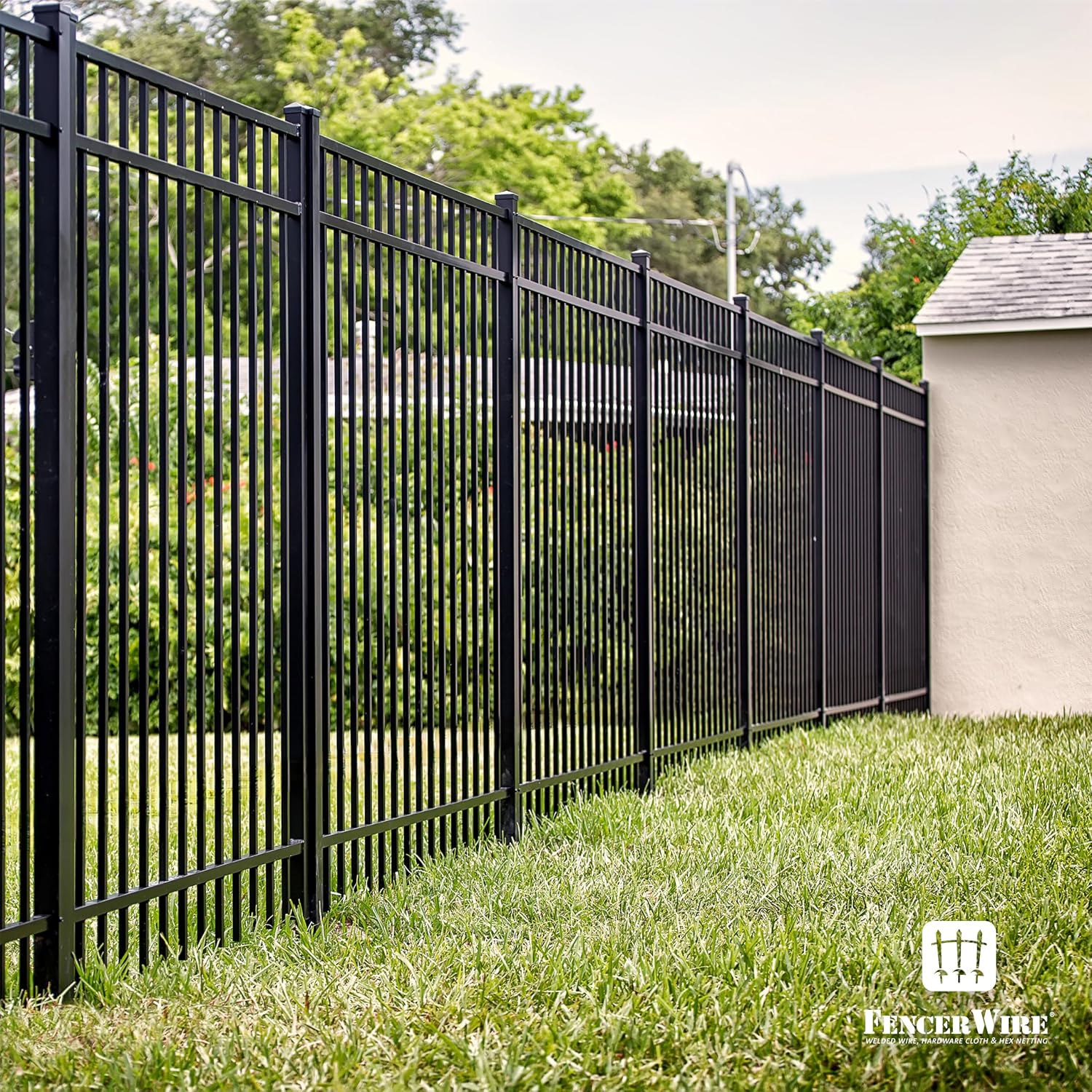 Fencer Wire Pack of 5 Heavy Duty 6FT Outdoor Steel Fencing Border Post, 16 Gauge Anti-Rust Metal Fence Post, 2' Diameter Decorative Garden Fence Post